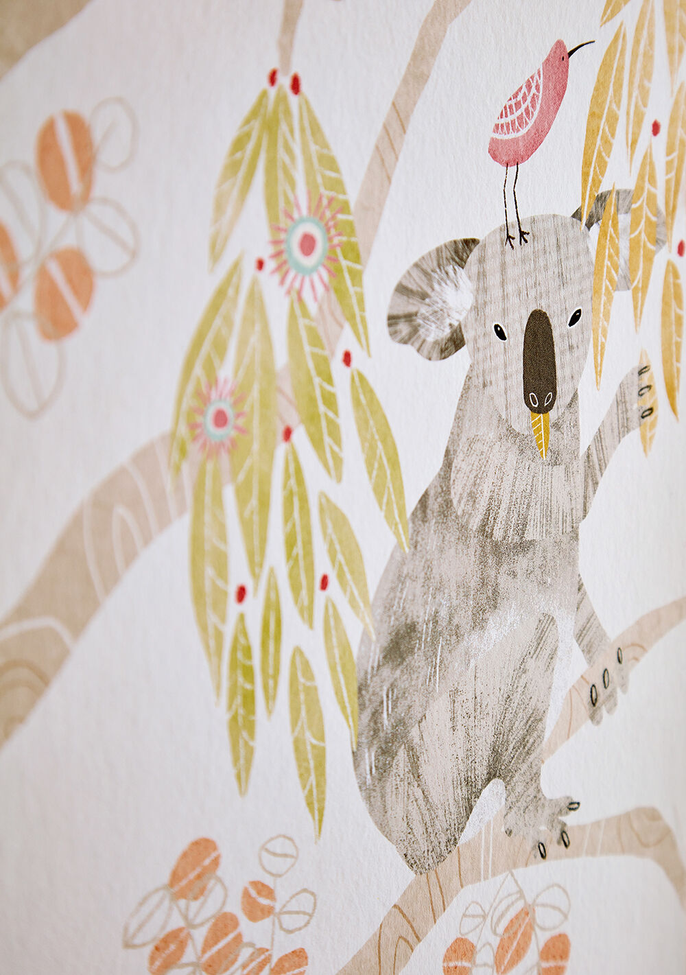 WGU50128W Kooka Koala Flamingo Wallpaper by Ohpopsi