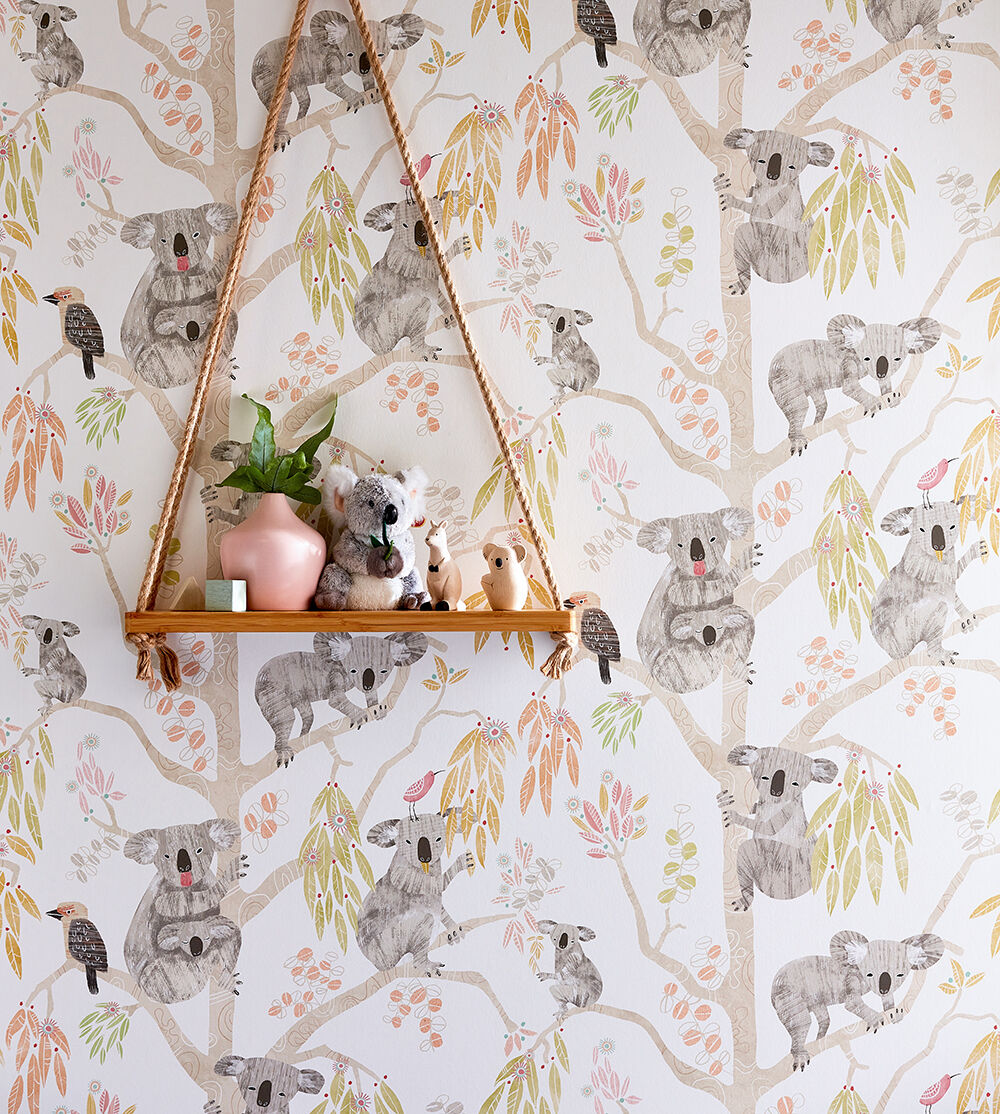 WGU50128W Kooka Koala Flamingo Wallpaper by Ohpopsi