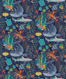 WGU50130W Beneath The Waves Prussian Wallpaper by Ohpopsi