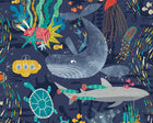 WGU50130W Beneath The Waves Prussian Wallpaper by Ohpopsi
