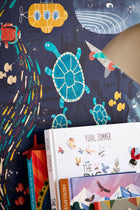 WGU50130W Beneath The Waves Prussian Wallpaper by Ohpopsi
