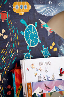 WGU50130W Beneath The Waves Prussian Wallpaper by Ohpopsi