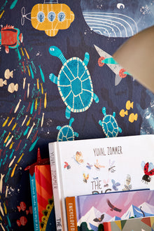 WGU50130W Beneath The Waves Prussian Wallpaper by Ohpopsi