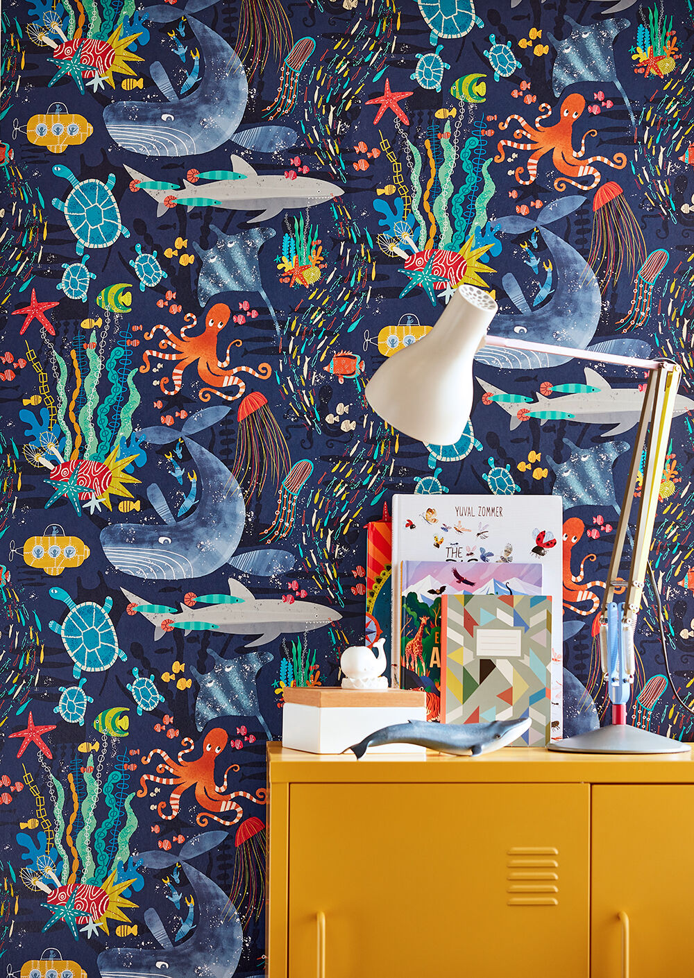 WGU50130W Beneath The Waves Prussian Wallpaper by Ohpopsi