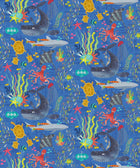 WGU50132W Beneath The Waves Lapis Wallpaper by Ohpopsi