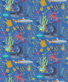 WGU50132W Beneath The Waves Lapis Wallpaper by Ohpopsi