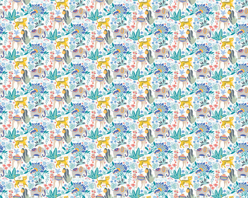 WGU50134W Samba Safari Cornflower Wallpaper by Ohpopsi