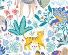 WGU50134W Samba Safari Cornflower Wallpaper by Ohpopsi