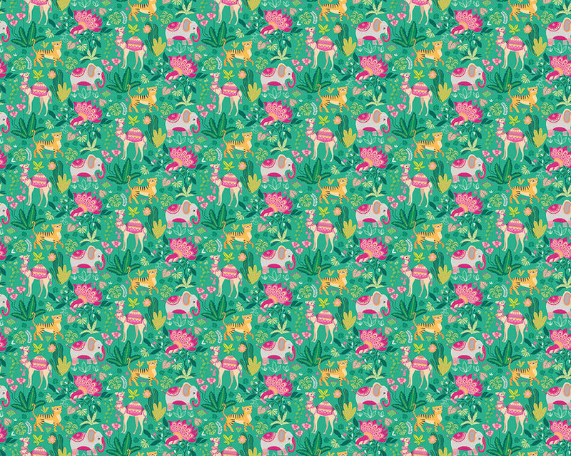 WGU50136W Samba Safari Emerald Twist Wallpaper by Ohpopsi