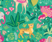 WGU50136W Samba Safari Emerald Twist Wallpaper by Ohpopsi