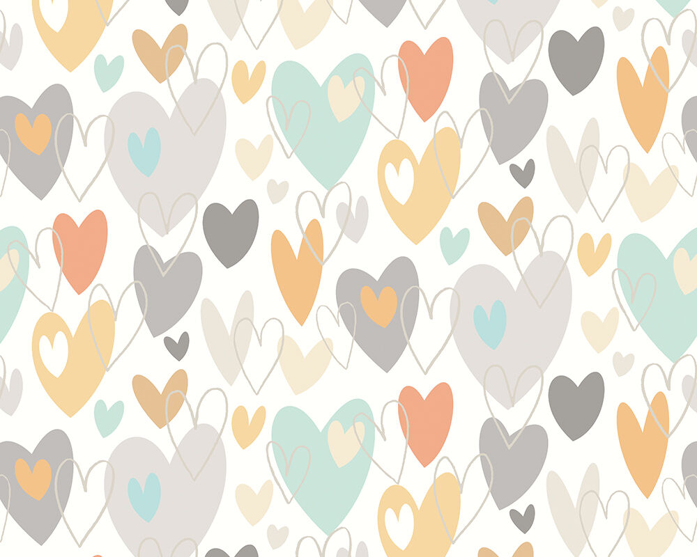 WGU50138W Pop Hearts Honey Mallow Wallpaper by Ohpopsi