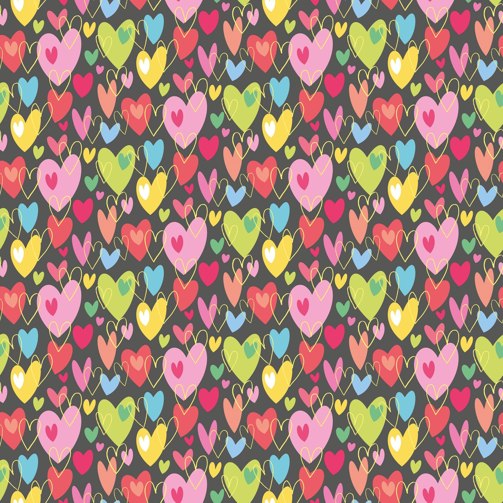 WGU50140W Pop Hearts Cherry Bon Bon Wallpaper by Ohpopsi