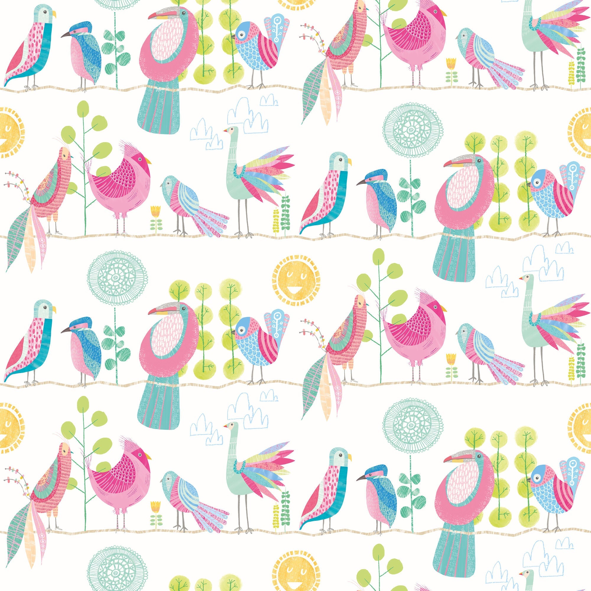 WGU50141W Feather Fandango Candy Apple Wallpaper by Ohpopsi