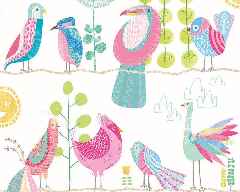 WGU50141W Feather Fandango Candy Apple Wallpaper by Ohpopsi