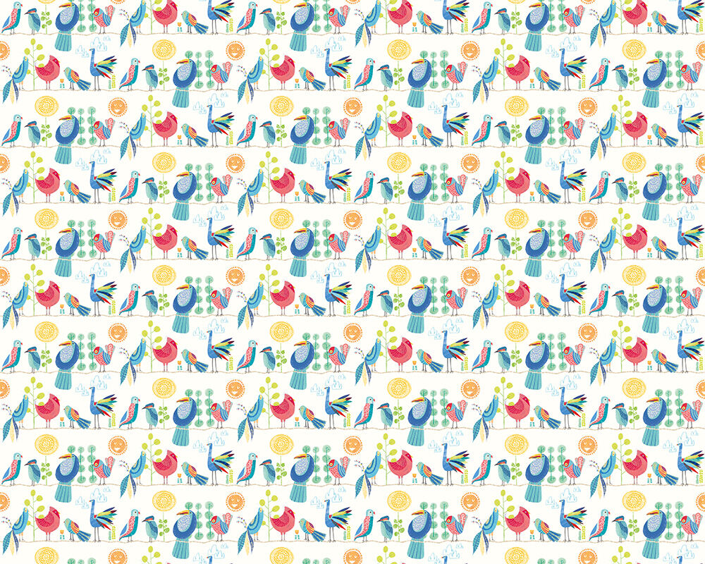 WGU50142W Feather Fandango Royal Bright Wallpaper by Ohpopsi