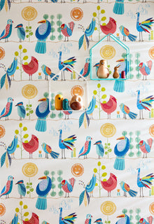 WGU50142W Feather Fandango Royal Bright Wallpaper by Ohpopsi