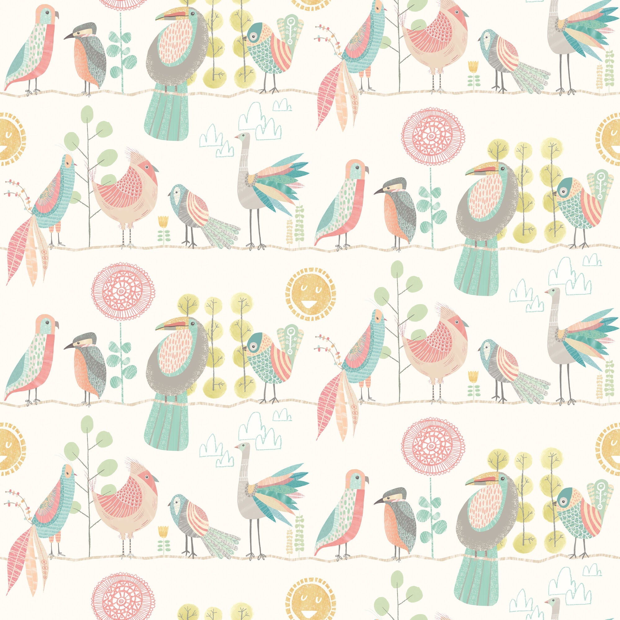 WGU50143W Feather Fandango Ballet Slipper Wallpaper by Ohpopsi