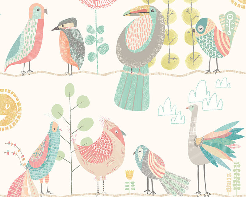 WGU50143W Feather Fandango Ballet Slipper Wallpaper by Ohpopsi