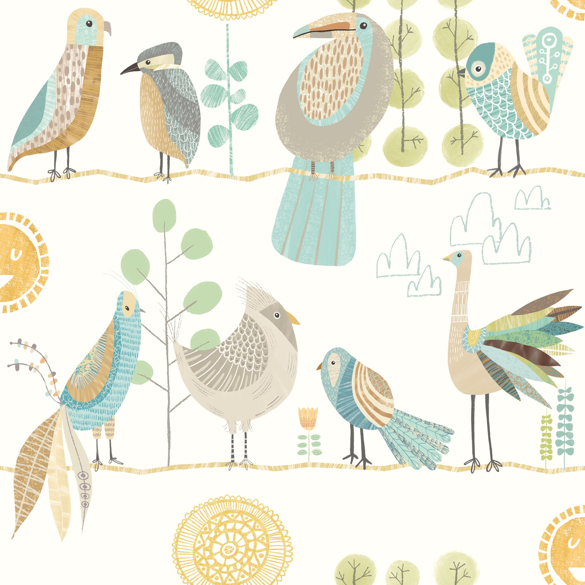 WGU50144W Feather Fandango Popcorn Wallpaper by Ohpopsi
