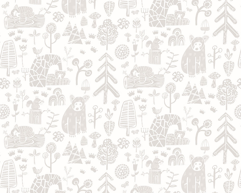 WGU50145W Honeywood Bears Dove Wallpaper by Ohpopsi