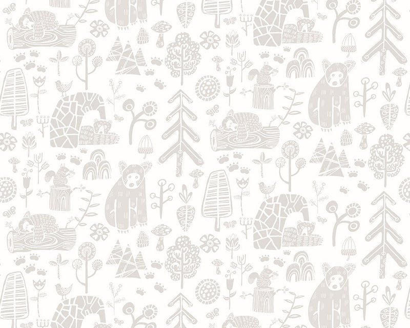 WGU50145W Honeywood Bears Dove Wallpaper by Ohpopsi