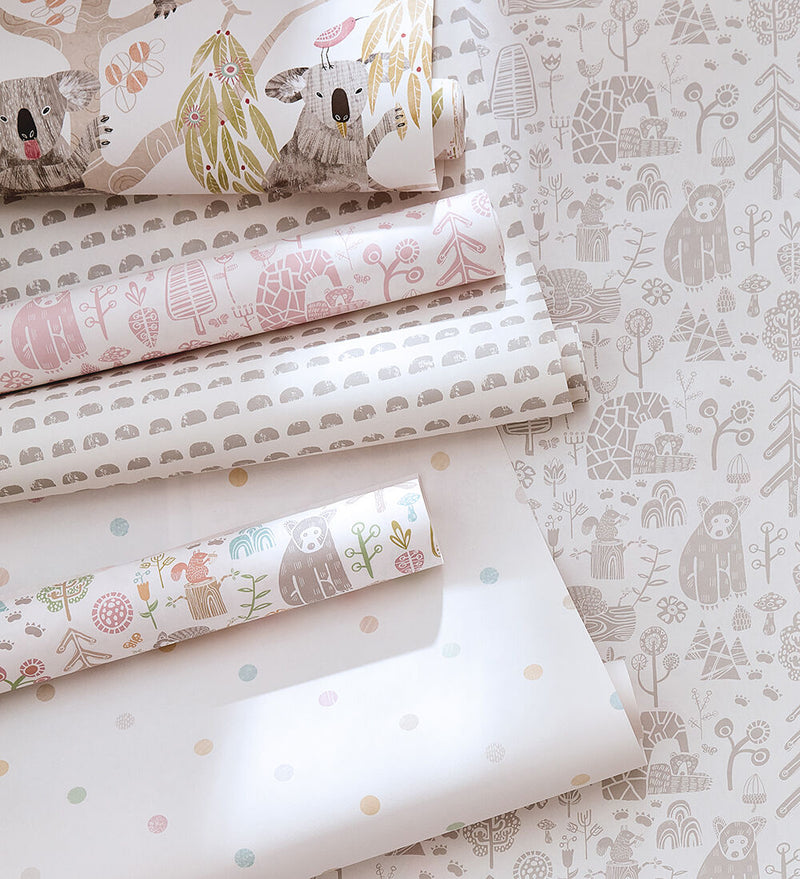 WGU50145W Honeywood Bears Dove Wallpaper by Ohpopsi