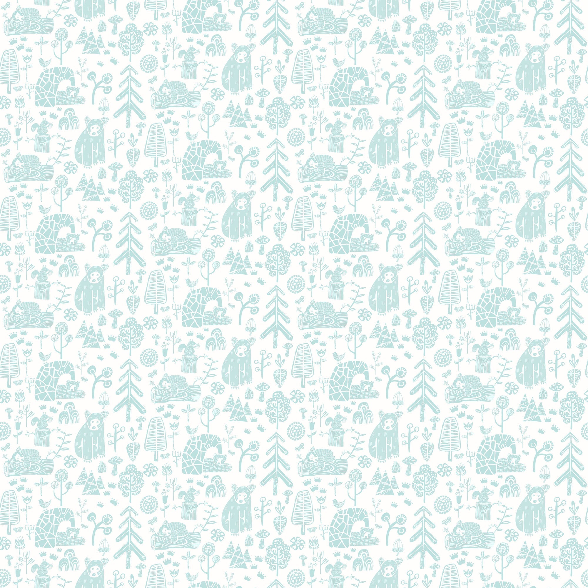 WGU50146W Honeywood Bears Bluejay Wallpaper by Ohpopsi