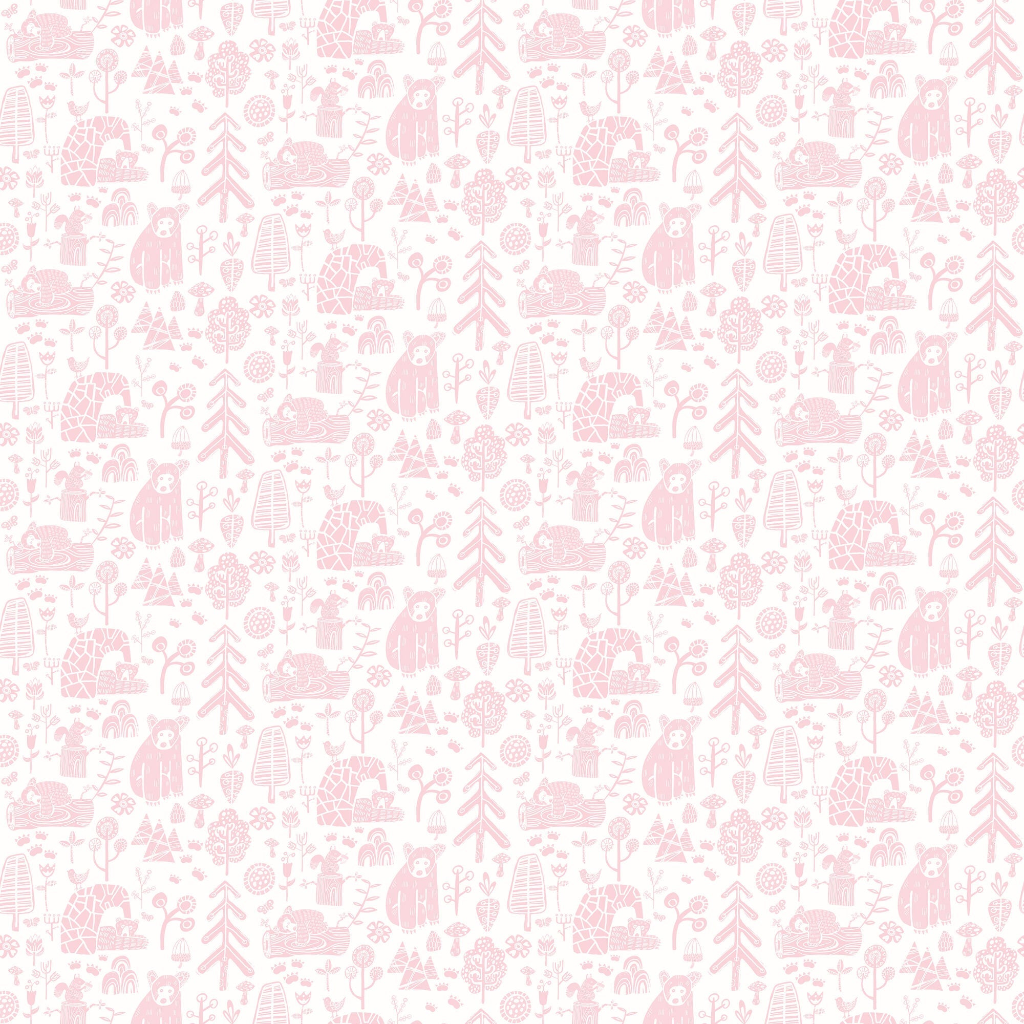 WGU50147W Honeywood Bears Petal Wallpaper by Ohpopsi