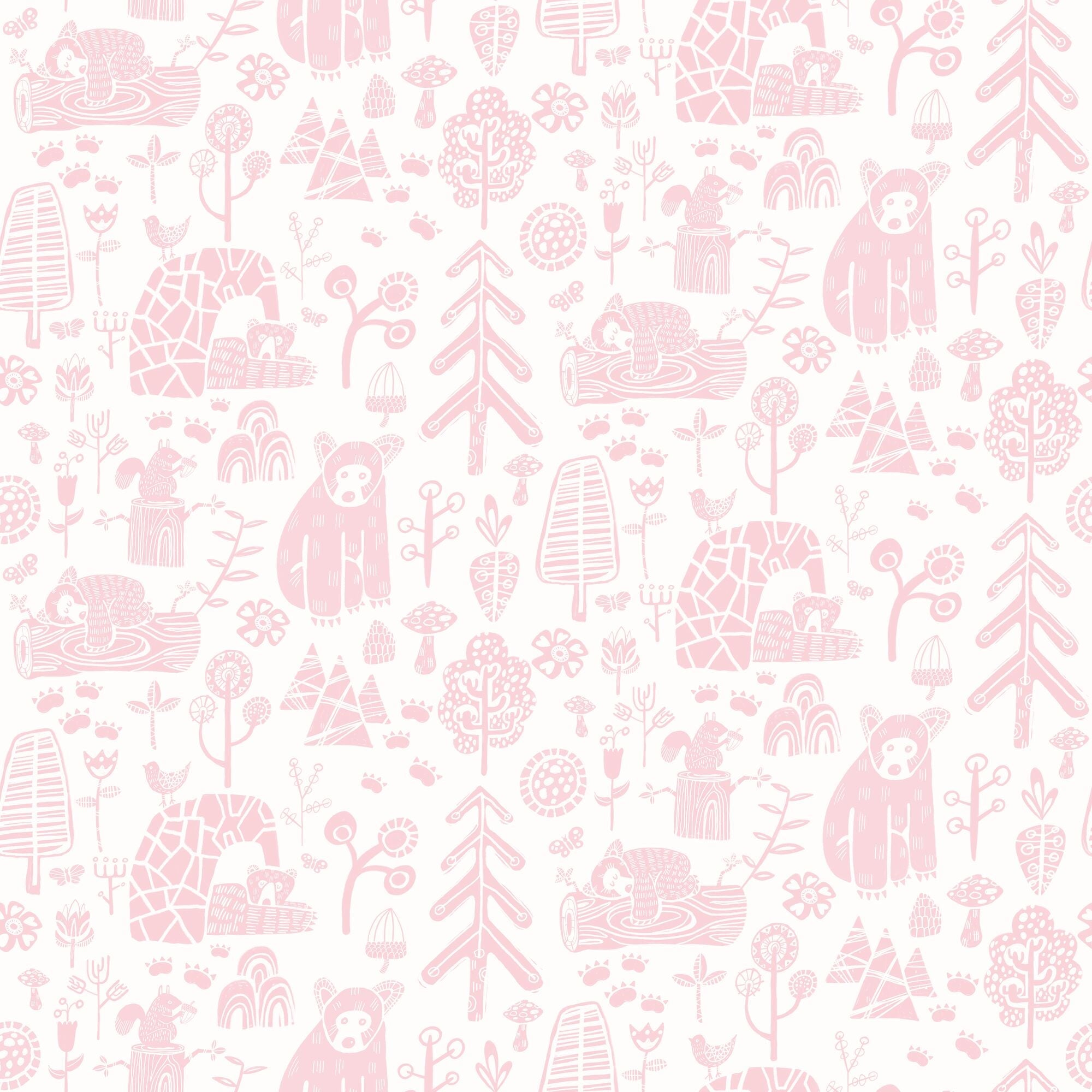 WGU50147W Honeywood Bears Petal Wallpaper by Ohpopsi