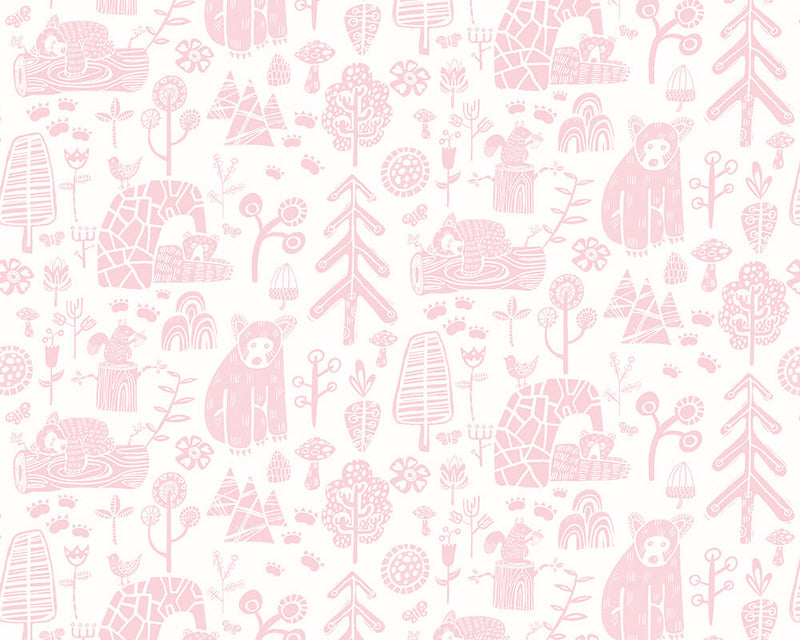 WGU50147W Honeywood Bears Petal Wallpaper by Ohpopsi