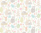WGU50148W Honeywood Bears Sherbet Wallpaper by Ohpopsi