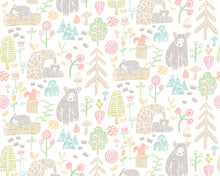 WGU50148W Honeywood Bears Sherbet Wallpaper by Ohpopsi