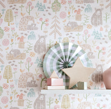 WGU50148W Honeywood Bears Sherbet Wallpaper by Ohpopsi