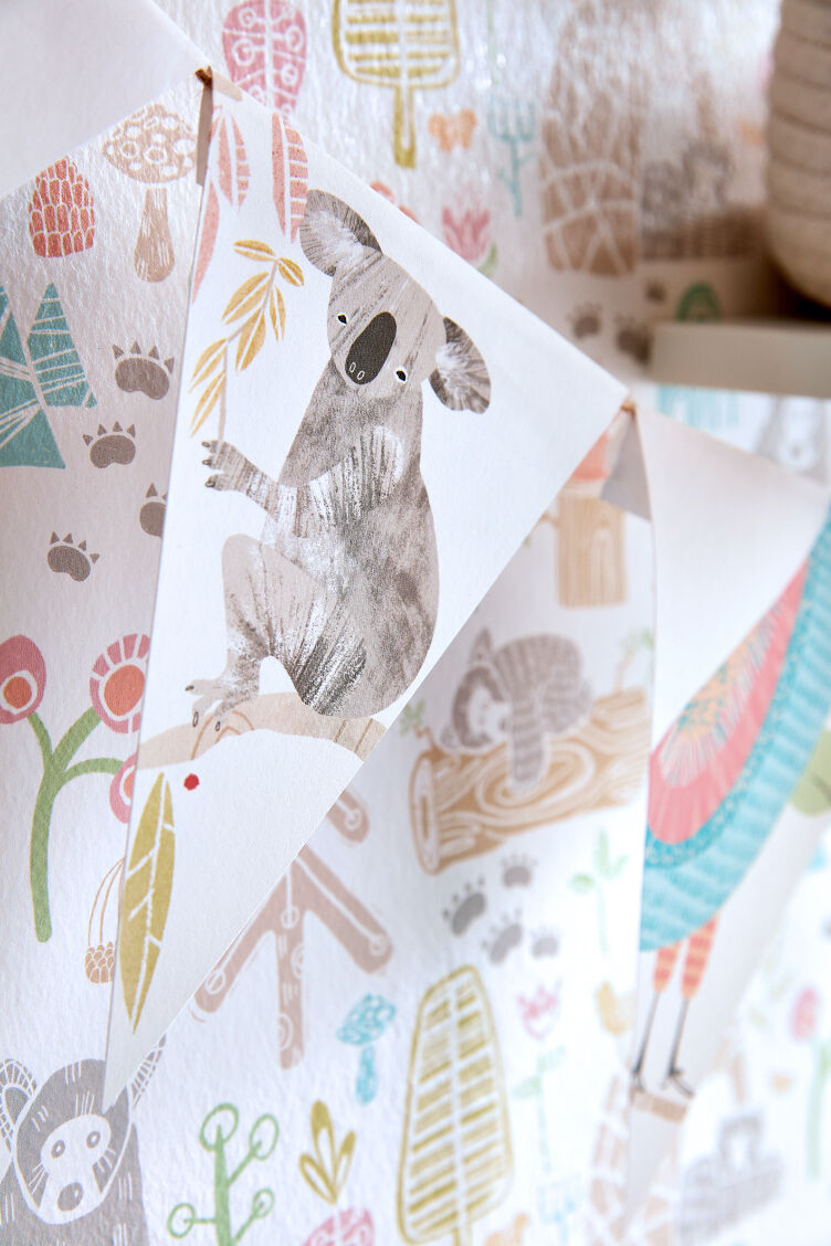 WGU50148W Honeywood Bears Sherbet Wallpaper by Ohpopsi