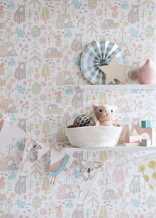 WGU50148W Honeywood Bears Sherbet Wallpaper by Ohpopsi