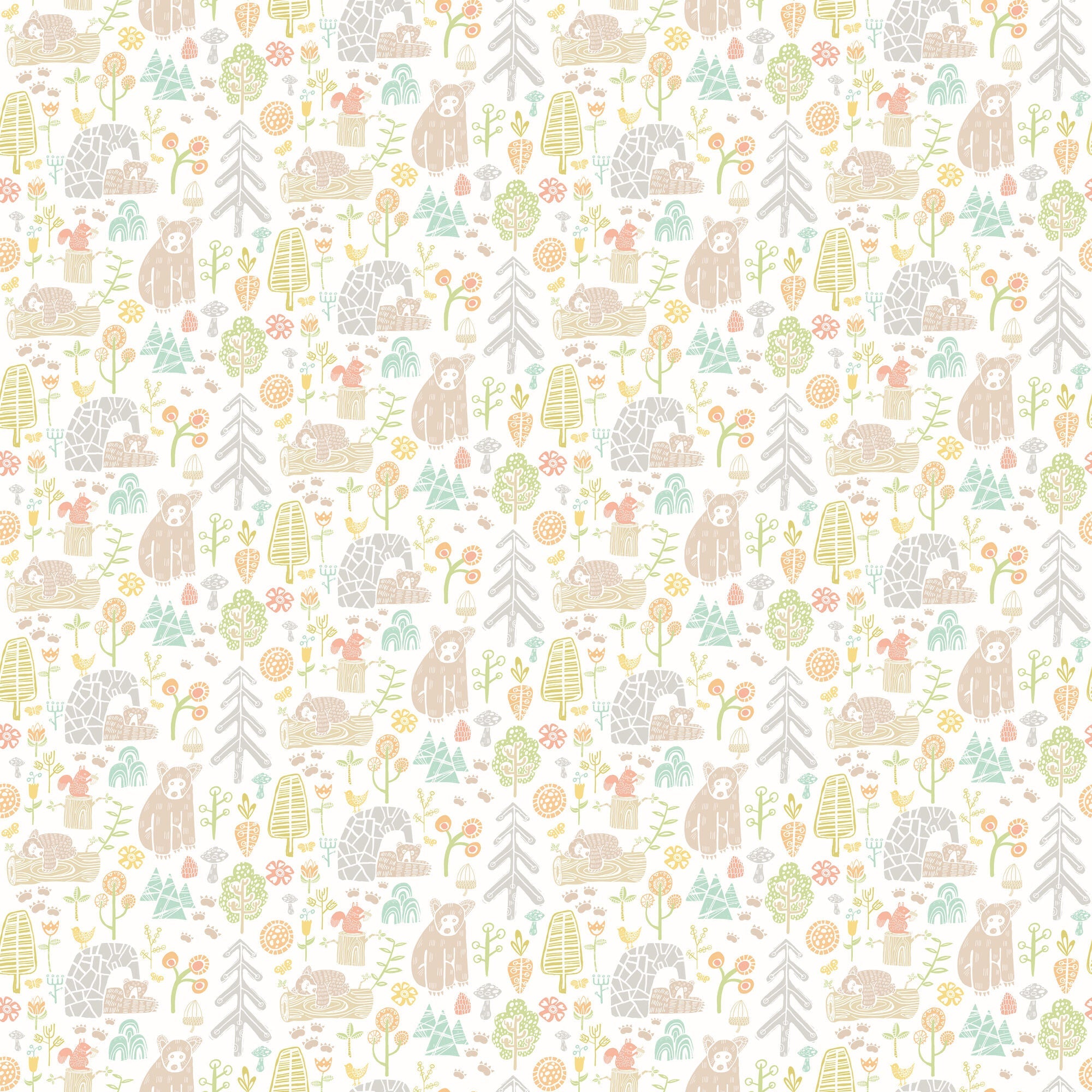 WGU50149W Honeywood Bears Honeycomb Wallpaper by Ohpopsi