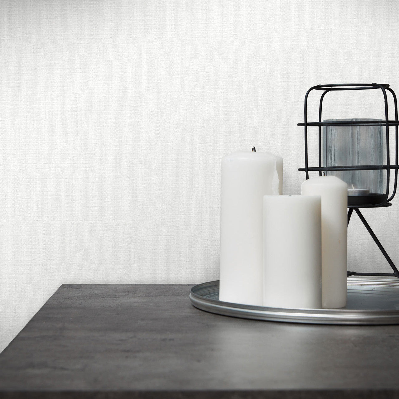 WH30104 Cotton Texture Welcome Home White Wallpaper By Galerie