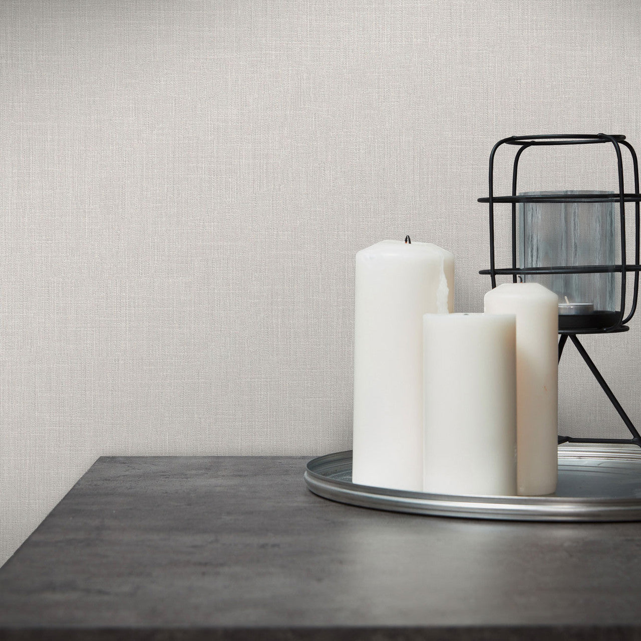WH30106 Cotton Texture Welcome Home Beige Wallpaper By Galerie