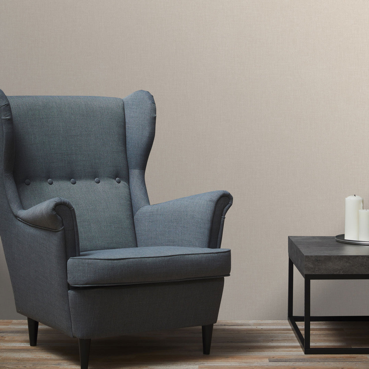 WH30107 Cotton Texture Welcome Home Beige Wallpaper By Galerie