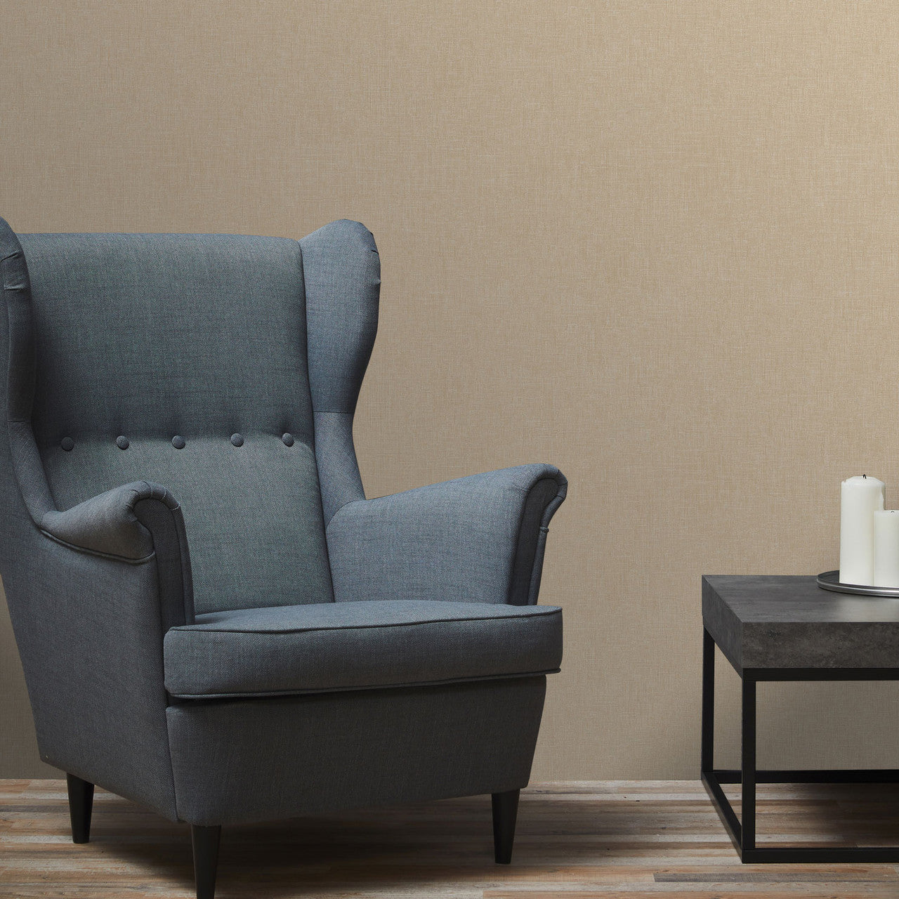WH30108 Cotton Texture Welcome Home Bronze Brown Wallpaper By Galerie