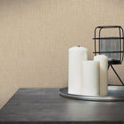 WH30108 Cotton Texture Welcome Home Bronze Brown Wallpaper By Galerie