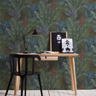 WH30113 Tropical Leaves Welcome Home Purple Lilac Wallpaper By Galerie