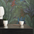 WH30113 Tropical Leaves Welcome Home Purple Lilac Wallpaper By Galerie