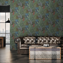 WH30113 Tropical Leaves Welcome Home Purple Lilac Wallpaper By Galerie