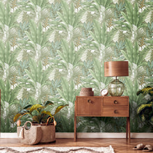 WH30114 Tropical Leaves Welcome Home Green Wallpaper By Galerie