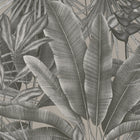 WH30115 Tropical Leaves Welcome Home Silver Grey Wallpaper By Galerie