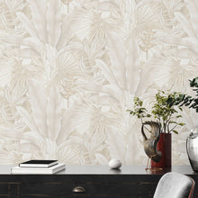 WH30116 Tropical Leaves Welcome Home Beige Wallpaper By Galerie