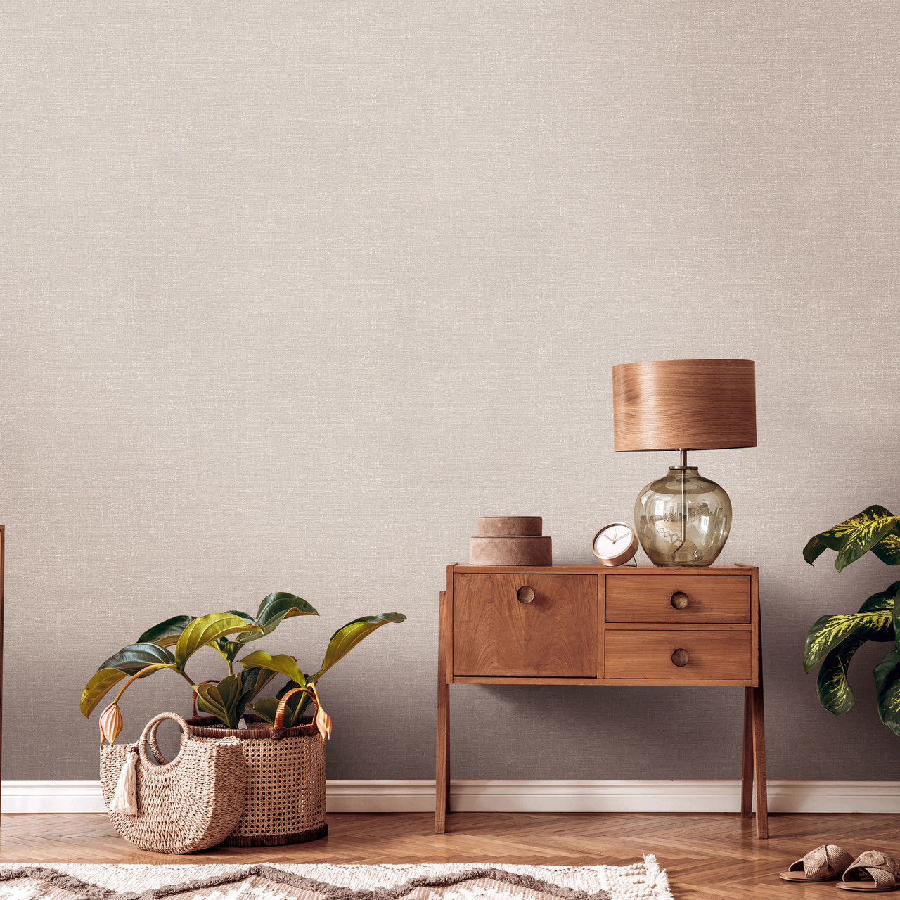 WH30121 Bark Texture Welcome Home Beige Wallpaper By Galerie