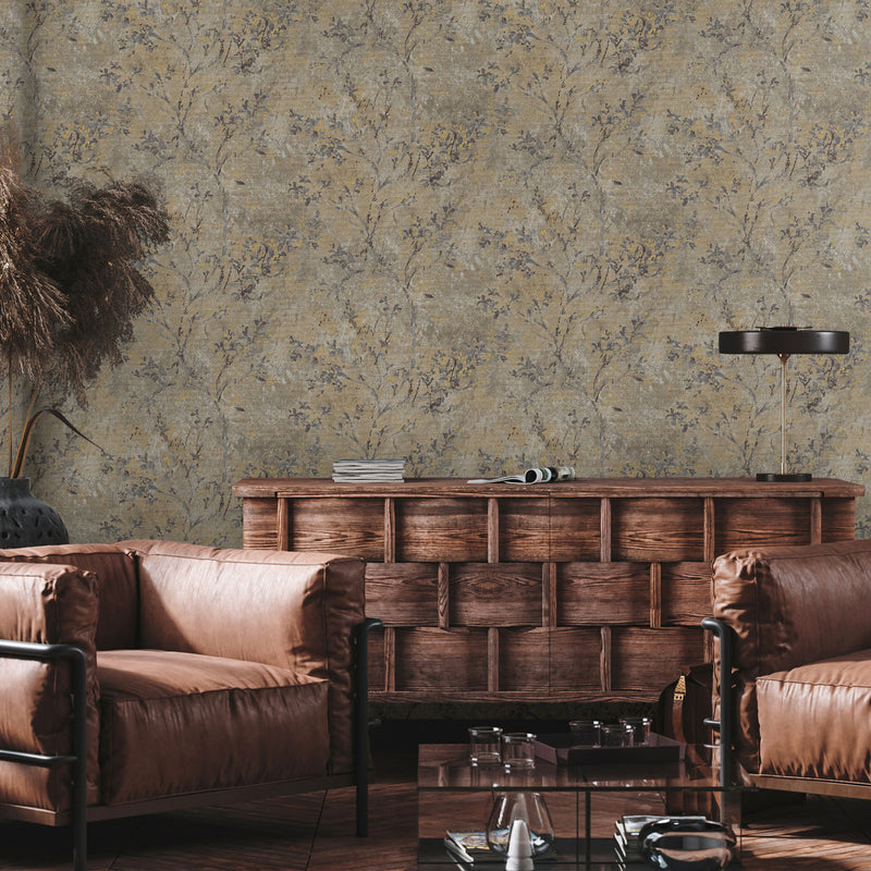 WH30123 Rustic Blossom Welcome Home Purple Lilac Wallpaper By Galerie