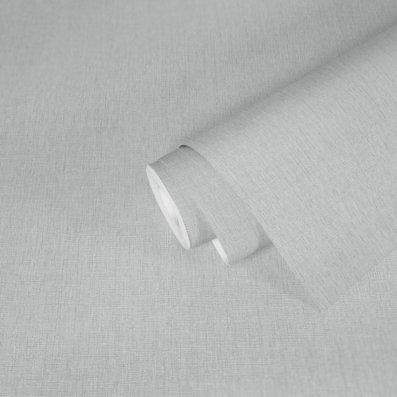 WH30131 Cotton Texture Welcome Home Silver Grey Wallpaper By Galerie